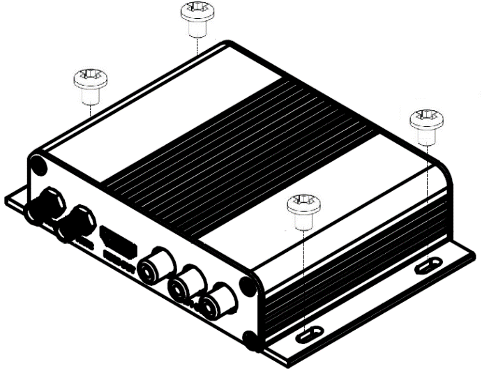 3.6. INTERLIGAÇÃO DO SISTEMA Figura 1.5 Demonstração de Fixação No diagrama abaixo, é mostrado como o Receptor deve ser interligado em um sistema de entretenimento padrão com DVD. Figura 1.6 Diagrama Padrão de Instalação com DVD Todos os itens utilizados no diagrama de instalação acima são produtos da REI do Brasil.