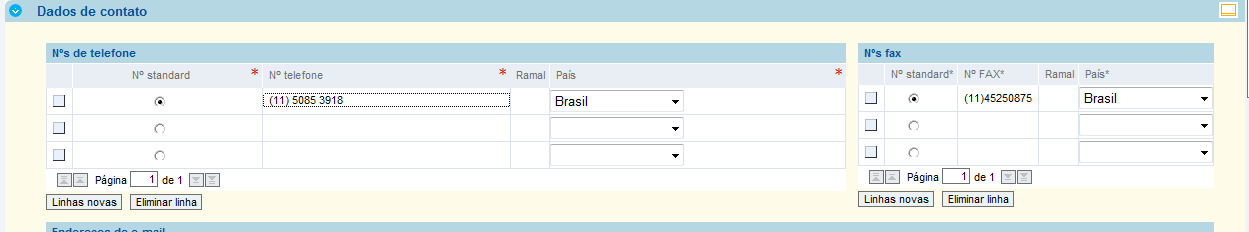 Atenção: Somente poderá alterar dados de