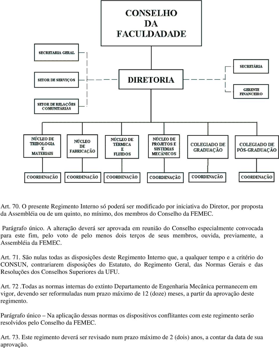 São nulas todas as disposições deste Regimento Interno que, a qualquer tempo e a critério do CONSUN, contrariarem disposições do Estatuto, do Regimento Geral, das Normas Gerais e das Resoluções dos