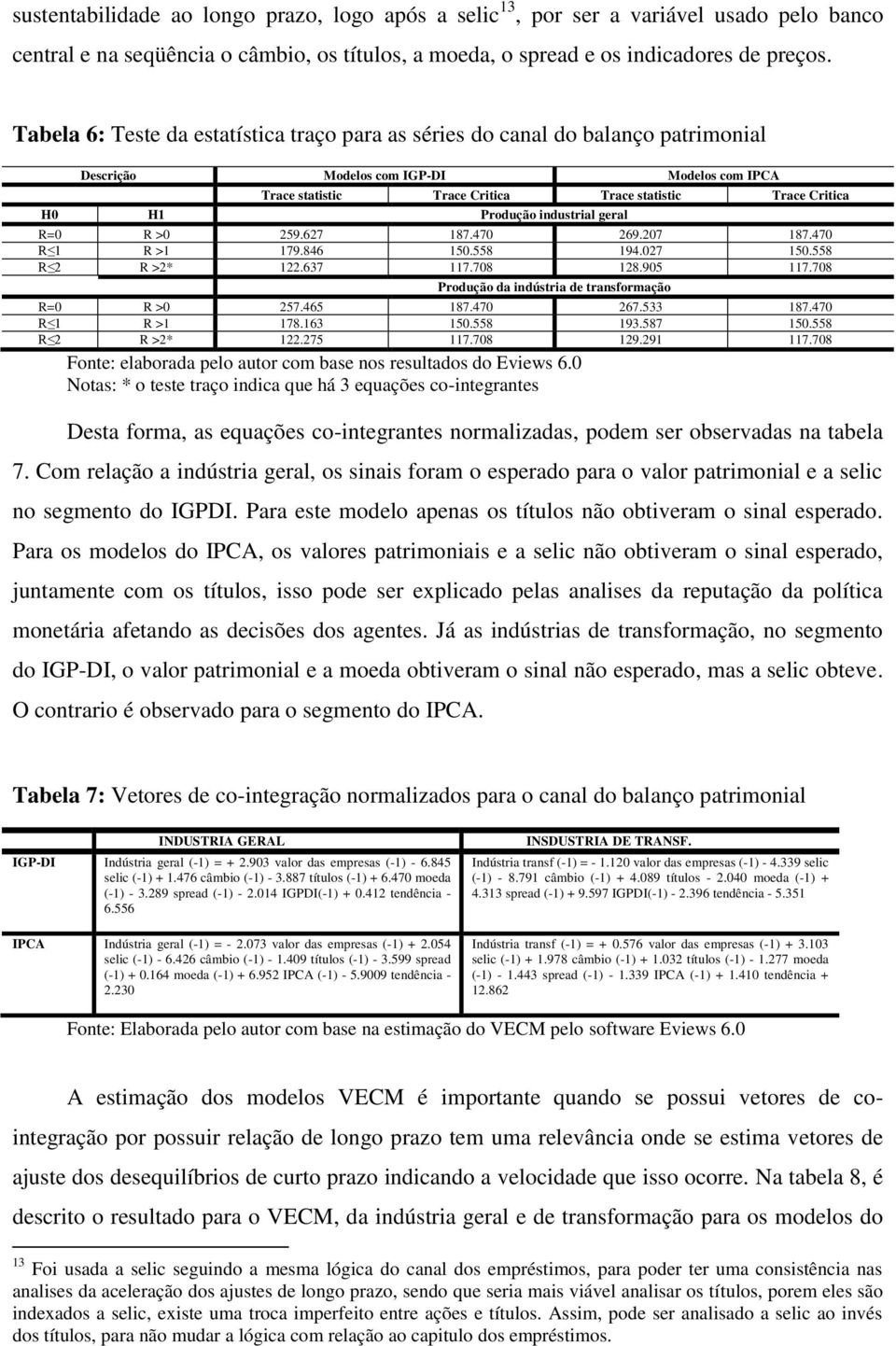 Produção industrial geral R= R > 59.67 87.7 69.7 87.7 R R > 79.86 5.558 9.7 5.558 R R >*.67 7.78 8.95 7.78 Produção da indústria de transformação R= R > 57.65 87.7 67.5 87.7 R R > 78.6 5.558 9.587 5.