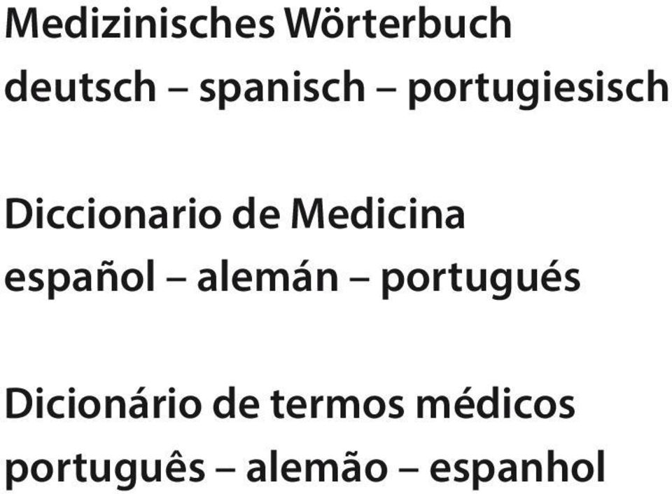 Medicina español alemán portugués
