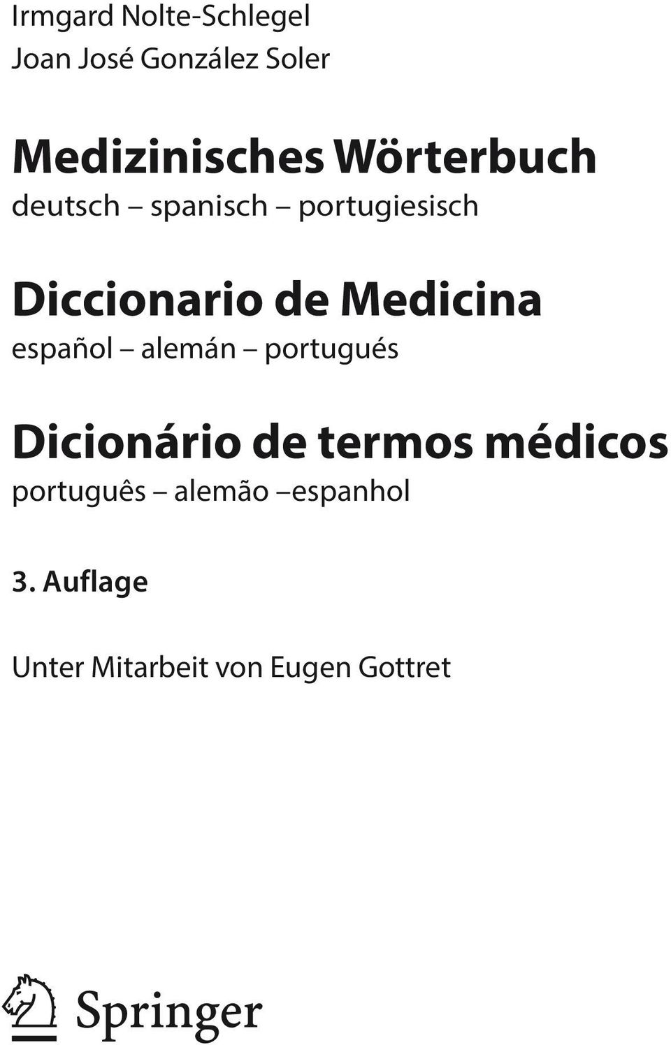 alemán portugués Dicionário de termos médicos português