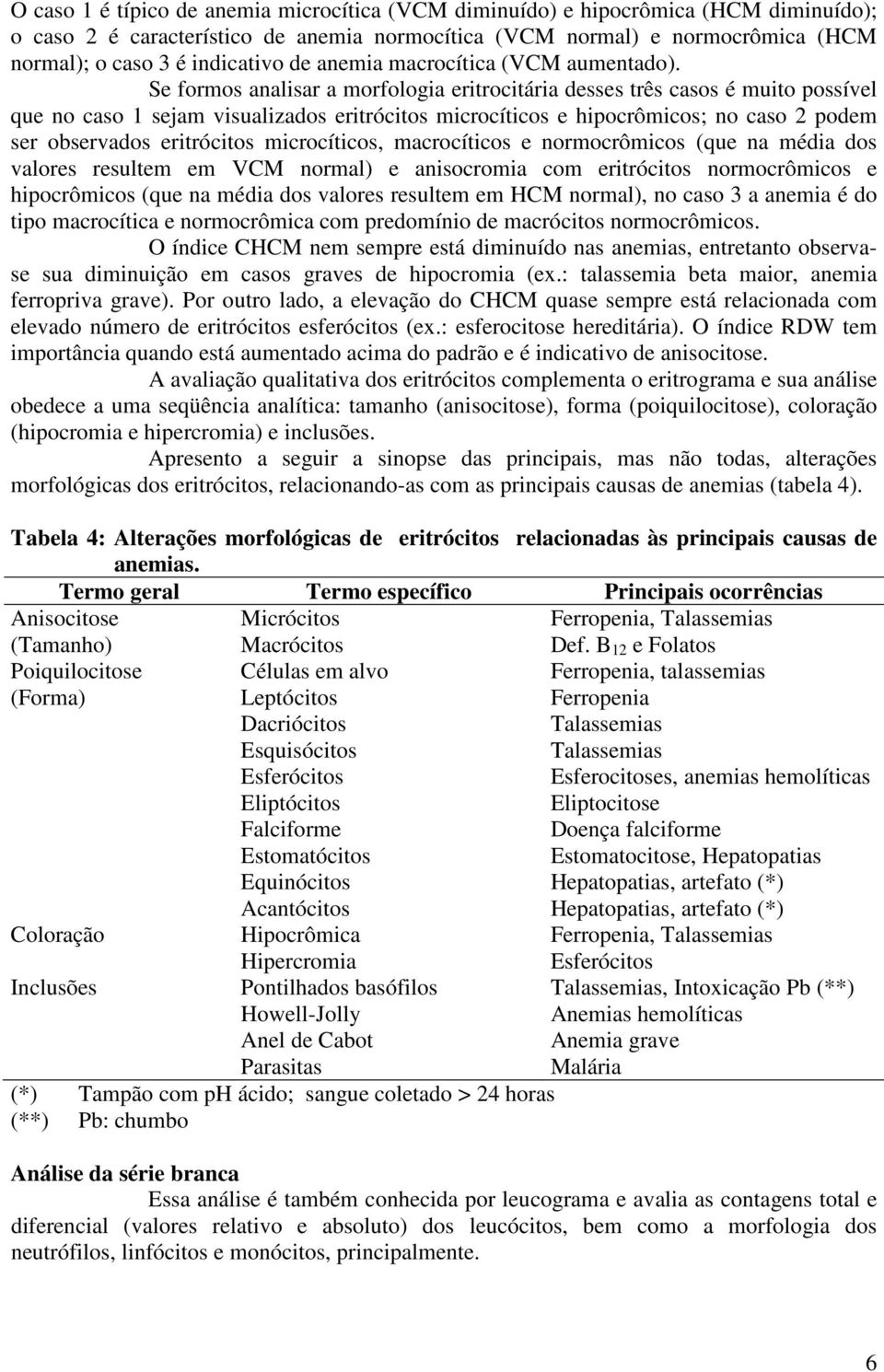 Se formos analisar a morfologia eritrocitária desses três casos é muito possível que no caso 1 sejam visualizados eritrócitos microcíticos e hipocrômicos; no caso 2 podem ser observados eritrócitos