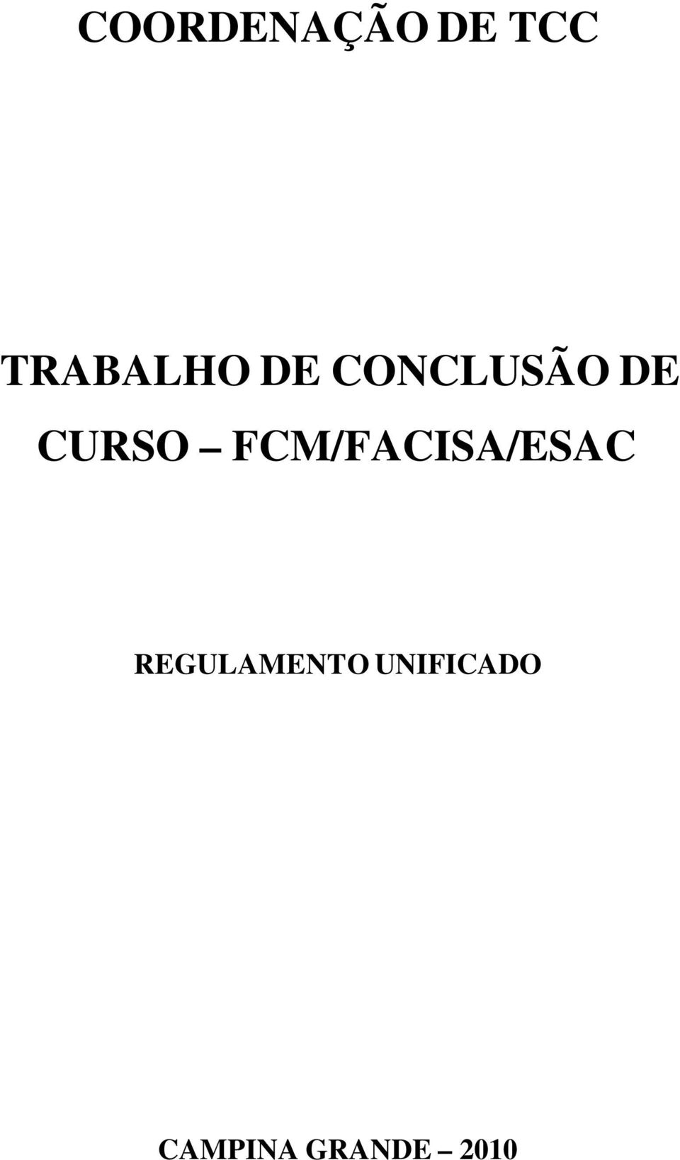 CURSO FCM/FACISA/ESAC