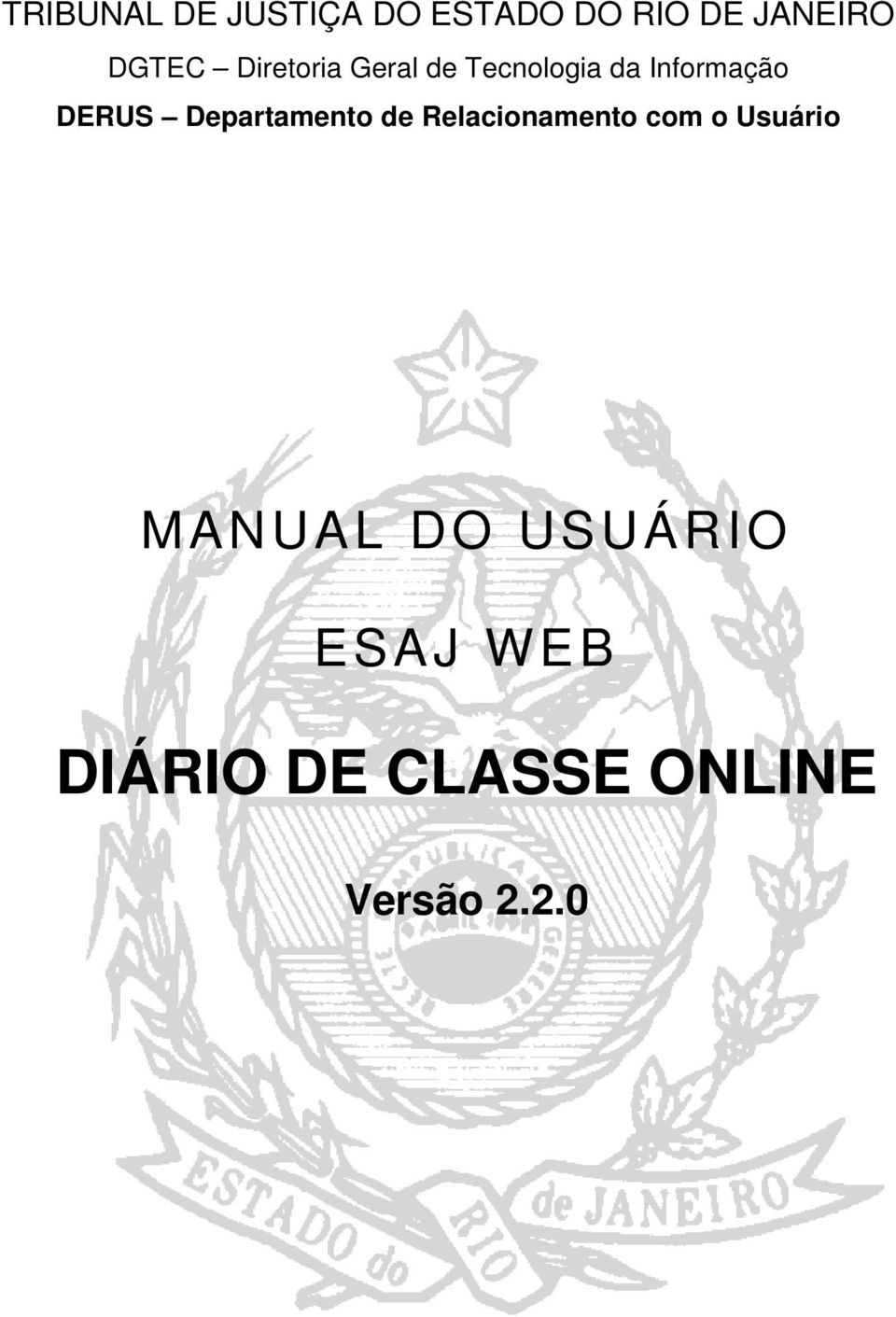 MANUAL DO USUÁRIO ESAJ WEB