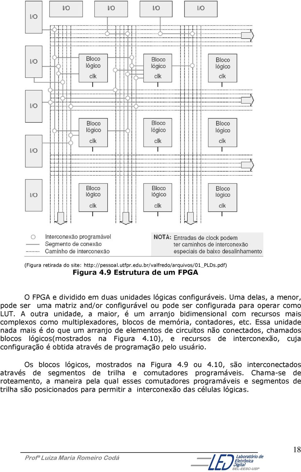 A outra unidade, a maior, é um arranjo bidimensional com recursos mais complexos como multiplexadores, blocos de memória, contadores, etc.