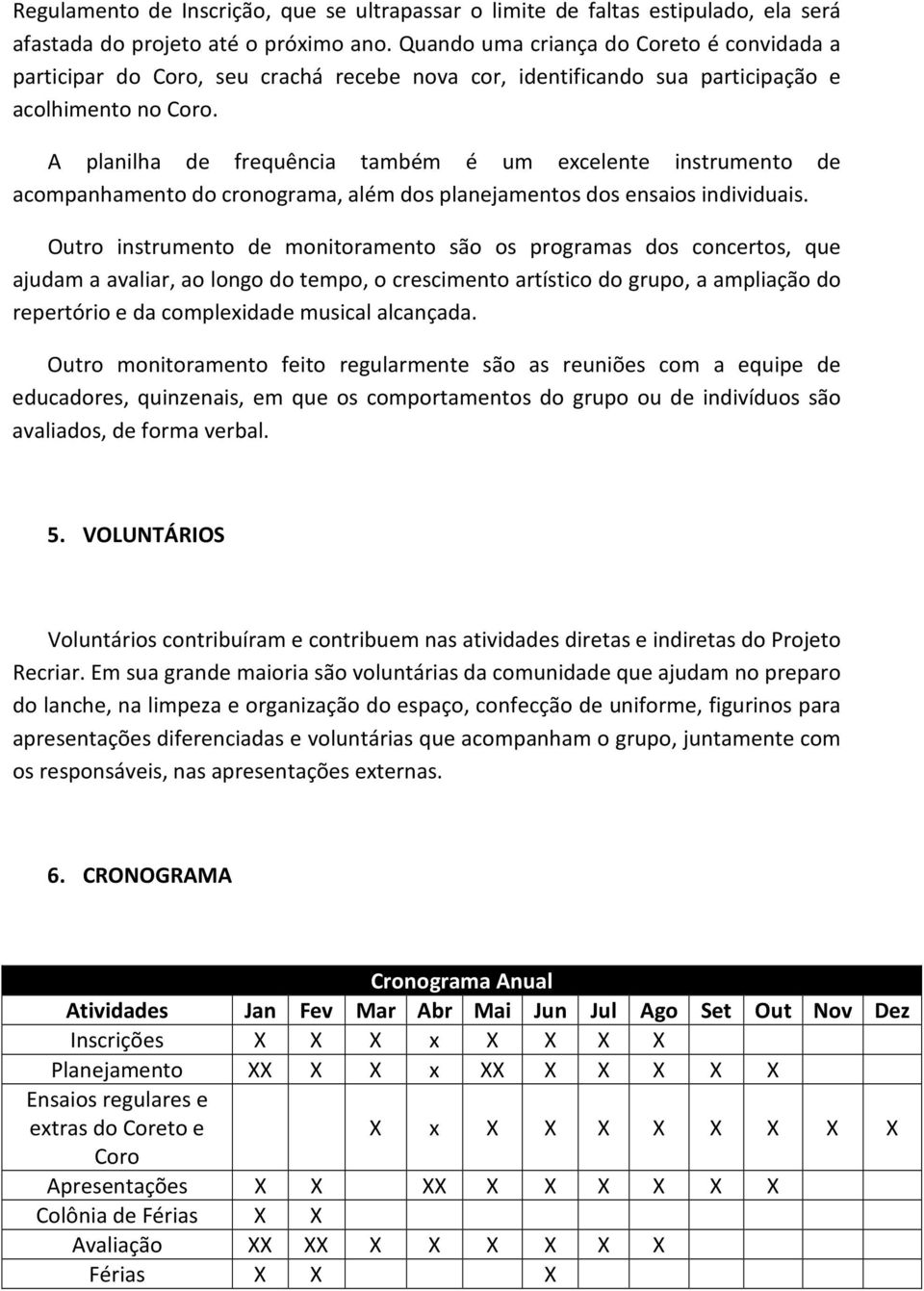 A planilha de frequência também é um excelente instrumento de acompanhamento do cronograma, além dos planejamentos dos ensaios individuais.