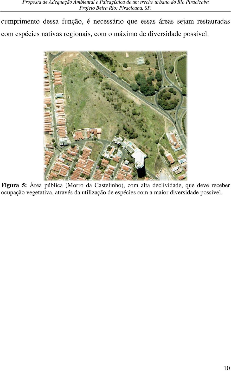 Figura 5: Área pública (Morro da Castelinho), com alta declividade, que deve