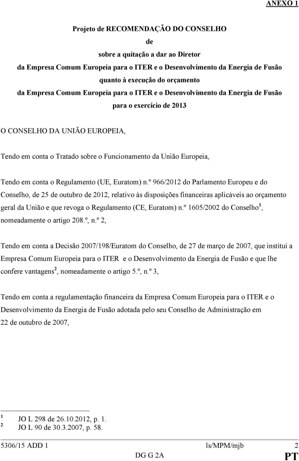 conta o Regulamento (UE, Euratom) n.