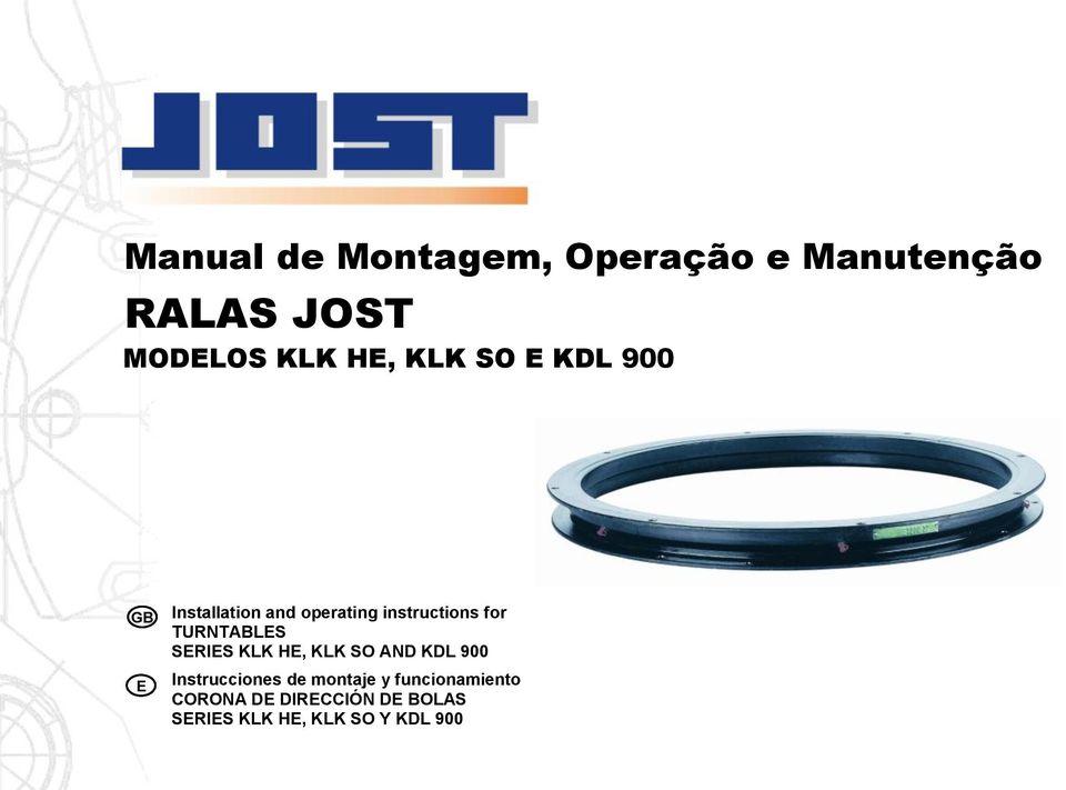 TURNTABLES SERIES KLK HE, KLK SO AND KDL 900 Instrucciones de montaje