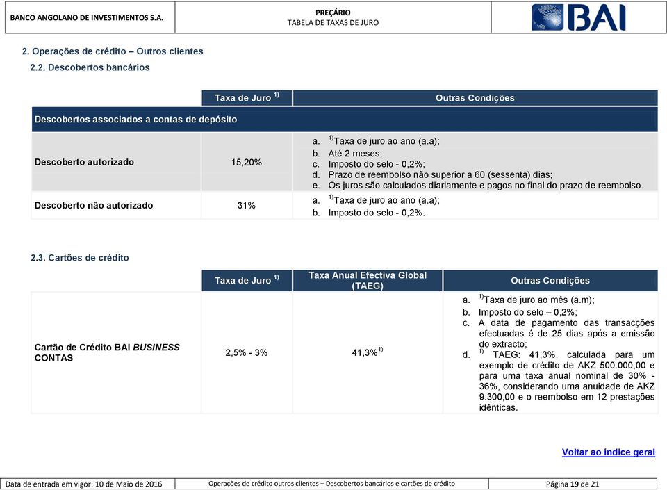 Imposto do selo - 0,2%. 2.3.