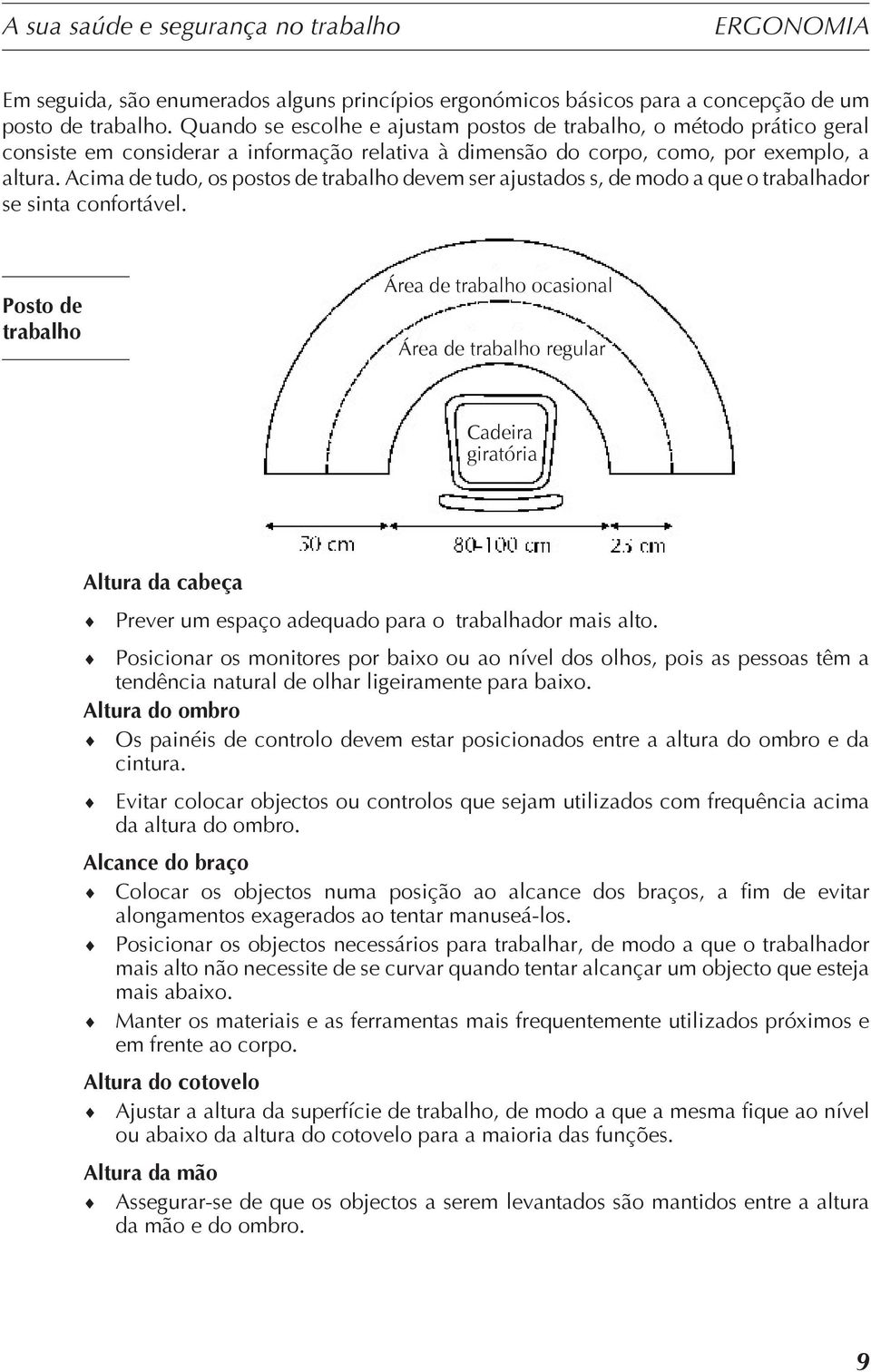 Acima de tudo, os postos de trabalho devem ser ajustados s, de modo a que o trabalhador se sinta confortável.