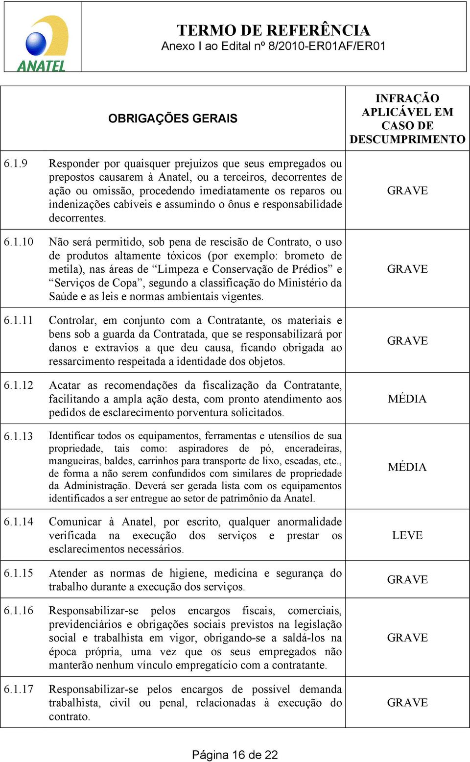 assumindo o ônus e responsabilidade decorrentes. 6.1.