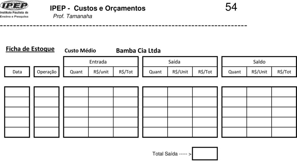 Data Operação Quant R$/unit R$/Tot Quant