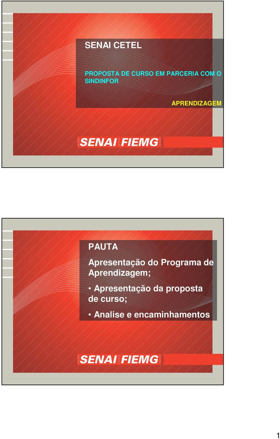 Programa de Aprendizagem; Apresentação da