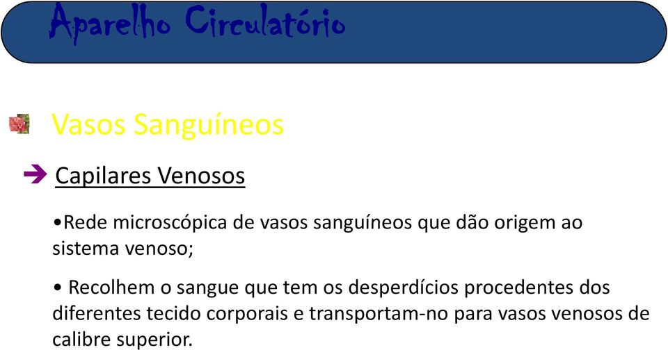 sangue que tem os desperdícios procedentes dos g q p p diferentes