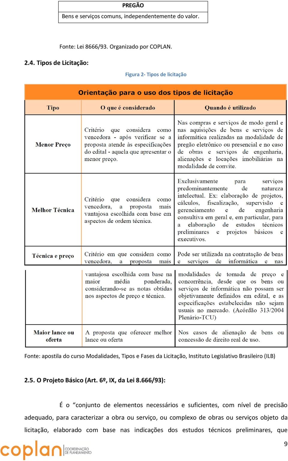 O Projeto Básico (Art. 6º, IX, da Lei 8.