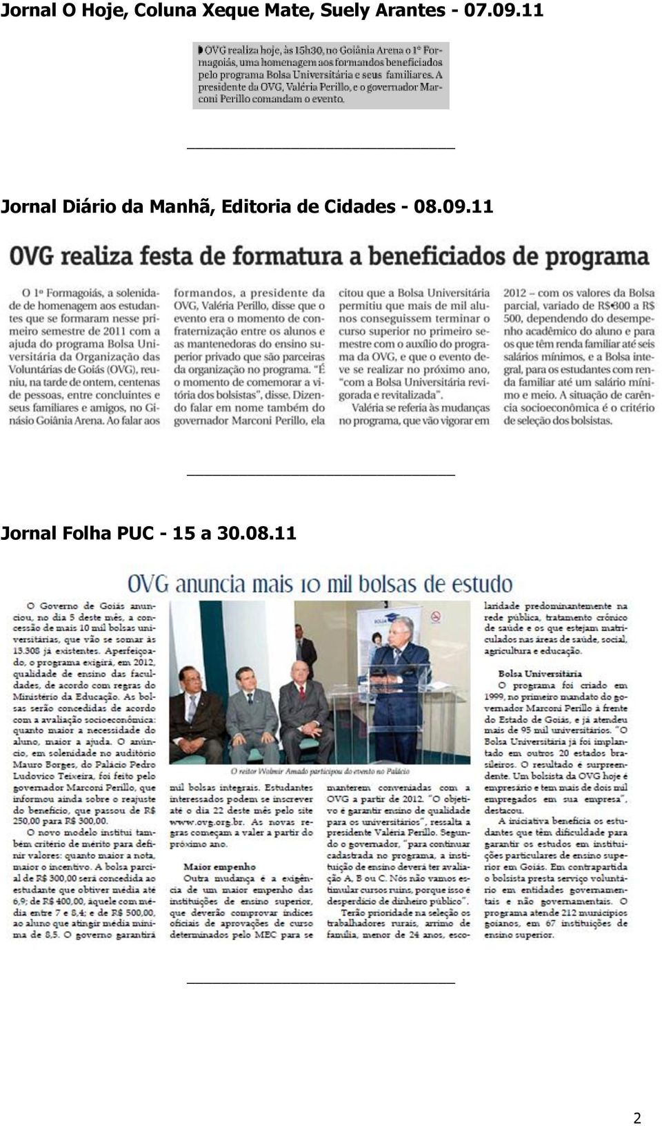 11 Jornal Diário da Manhã, Editoria