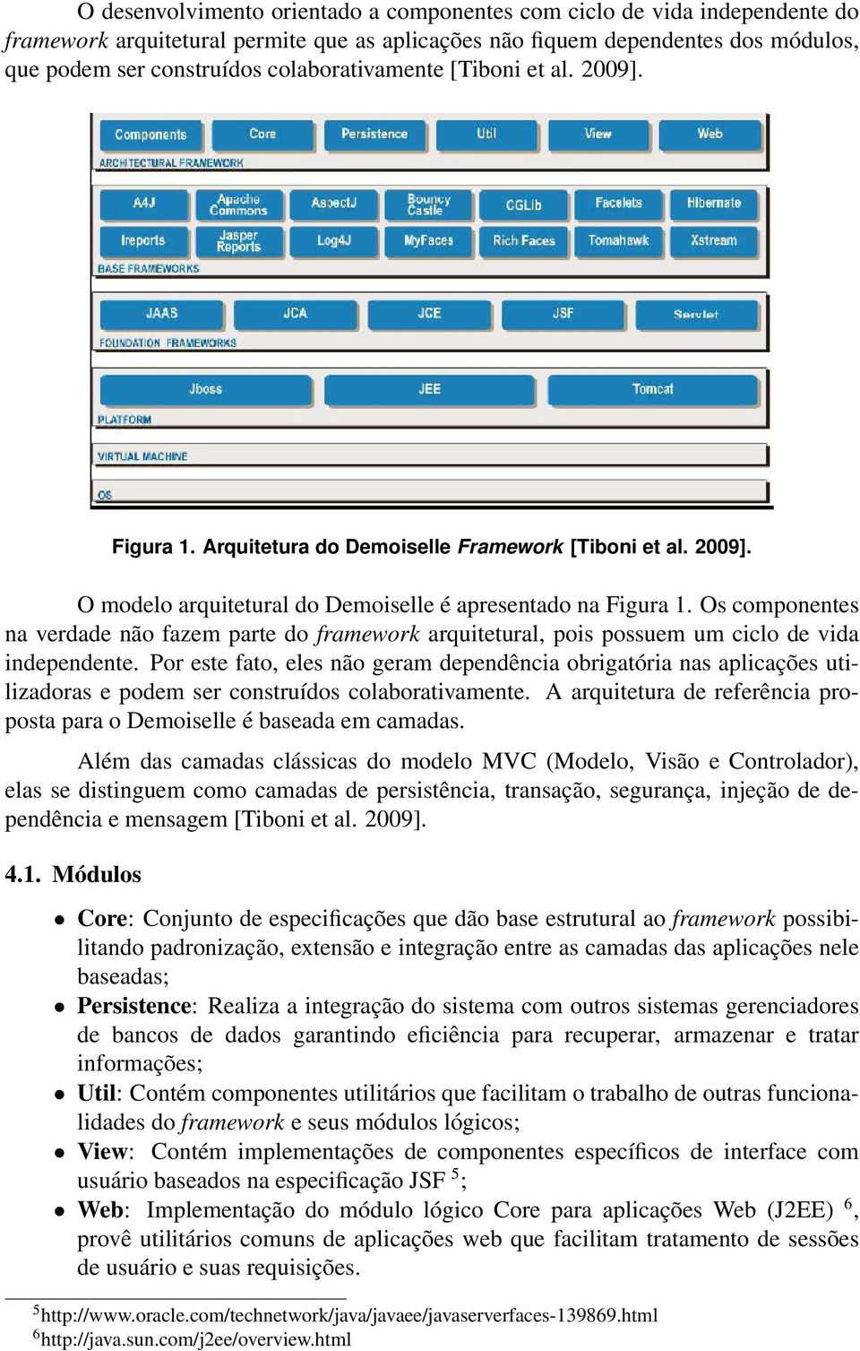 Os componentes na verdade não fazem parte do framework arquitetural, pois possuem um ciclo de vida independente.