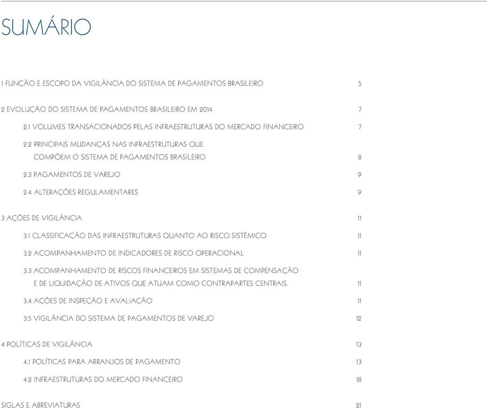 4 ALTERAÇÕES REGULAMENTARES 9 3 AÇÕES DE VIGILÂNCIA 11 3.1 CLASSIFICAÇÃO DAS INFRAESTRUTURAS QUANTO AO RISCO SISTÊMICO 11 3.2 ACOMPANHAMENTO DE INDICADORES DE RISCO OPERACIONAL 11 3.