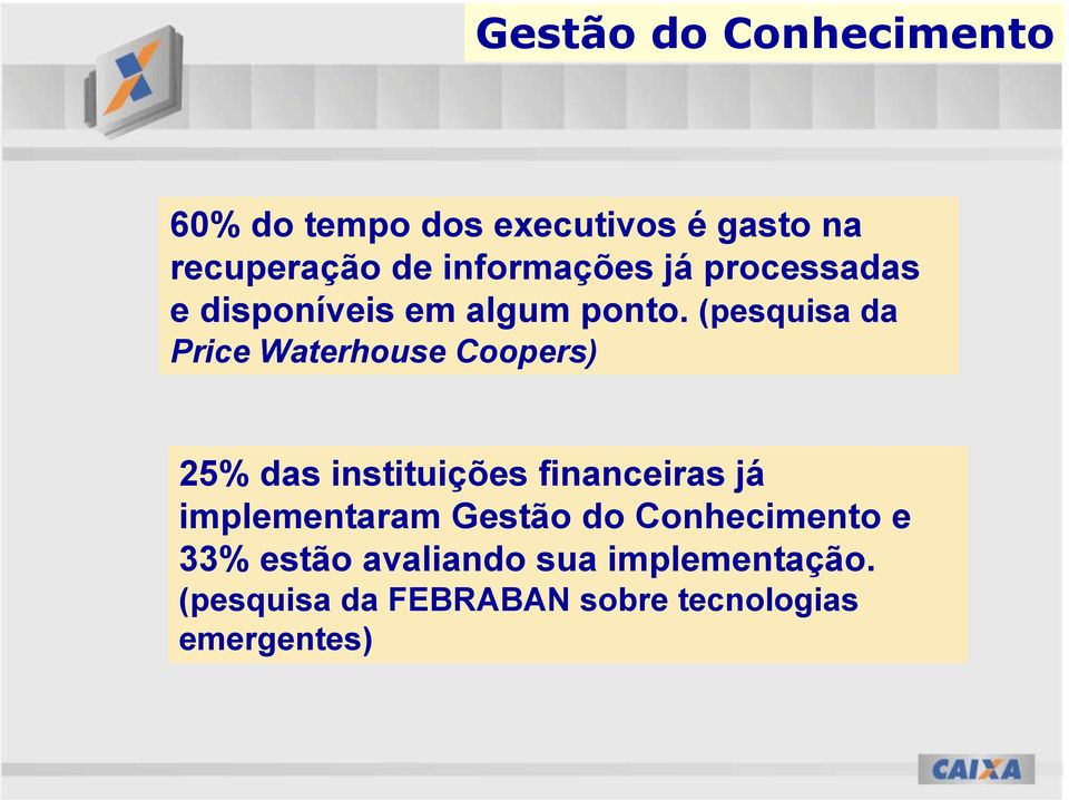 (pesquisa da Price Waterhouse Coopers) 25% das instituições financeiras já