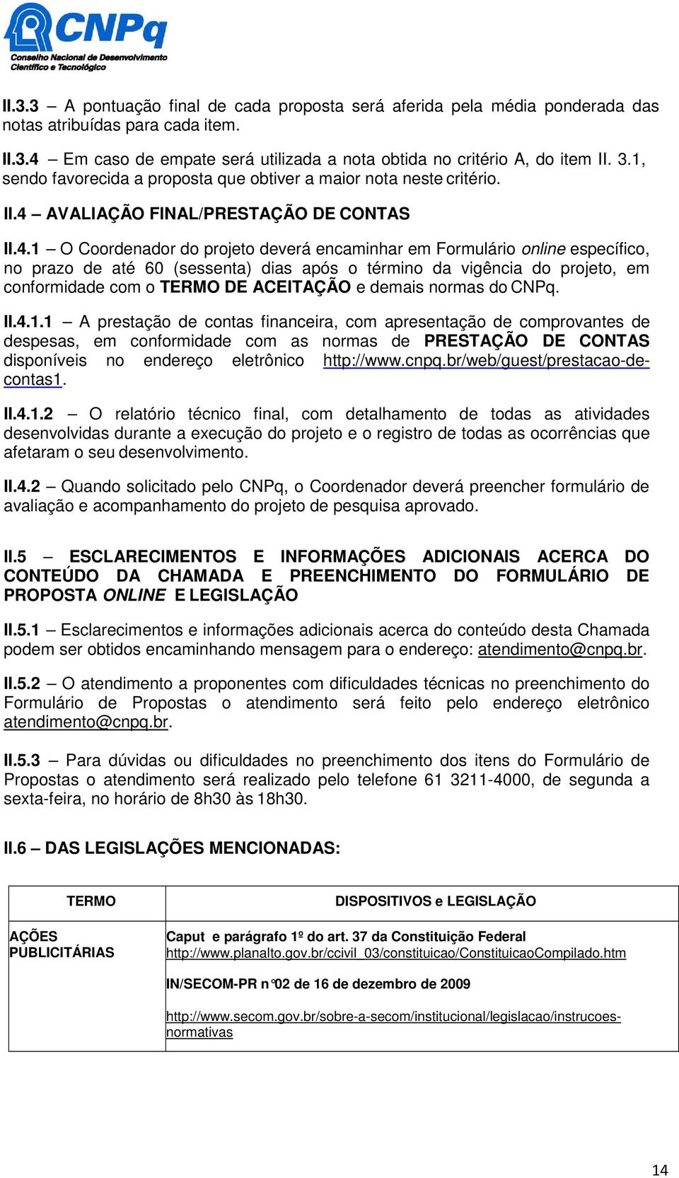 AVALIAÇÃO FINAL/PRESTAÇÃO DE CONTAS II.4.