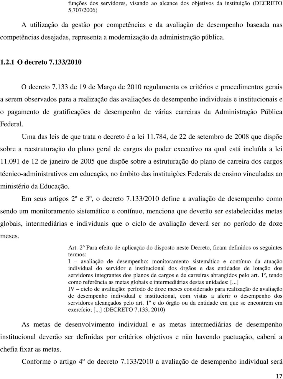 133/2010 O decreto 7.