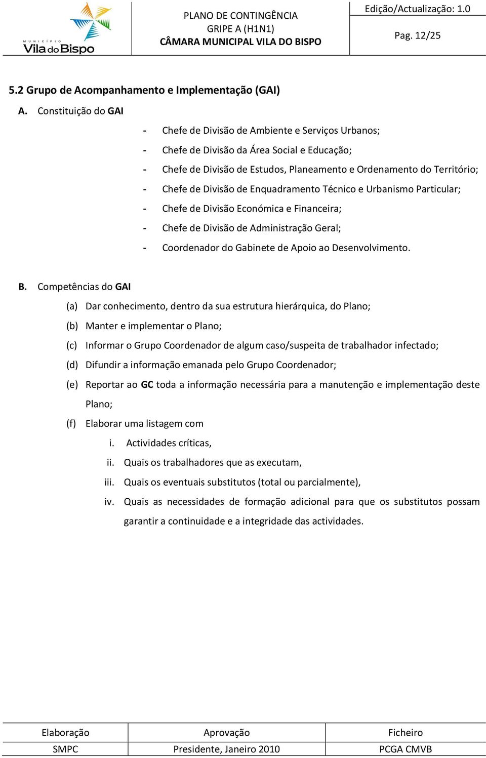 Divisão de Enquadramento Técnico e Urbanismo Particular; - Chefe de Divisão Económica e Financeira; - Chefe de Divisão de Administração Geral; - Coordenador do Gabinete de Apoio ao Desenvolvimento. B.