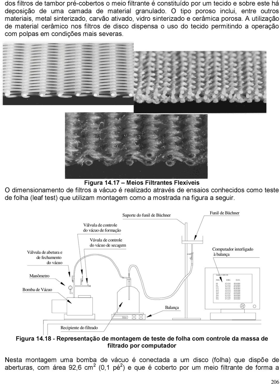 A utilização de material cerâmico nos filtros de disco dispensa o uso do tecido permitindo a operação com polpas em condições mais severas. Figura 14.