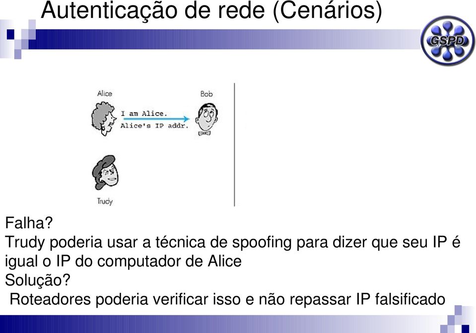 que seu IP é igual o IP do computador de Alice