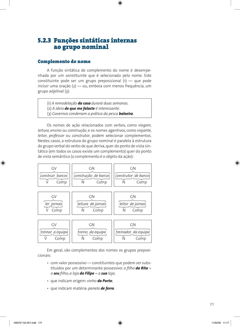 (2) A ideia de que me falaste é interessante. (3) Governos condenam a prática da pesca baleeira.