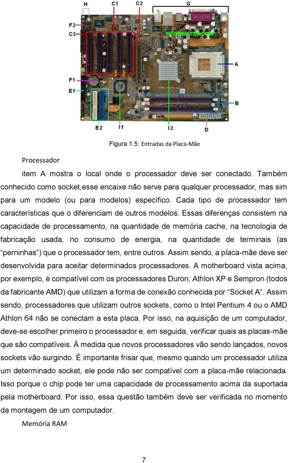 Cada tipo de processador tem características que o diferenciam de outros modelos.