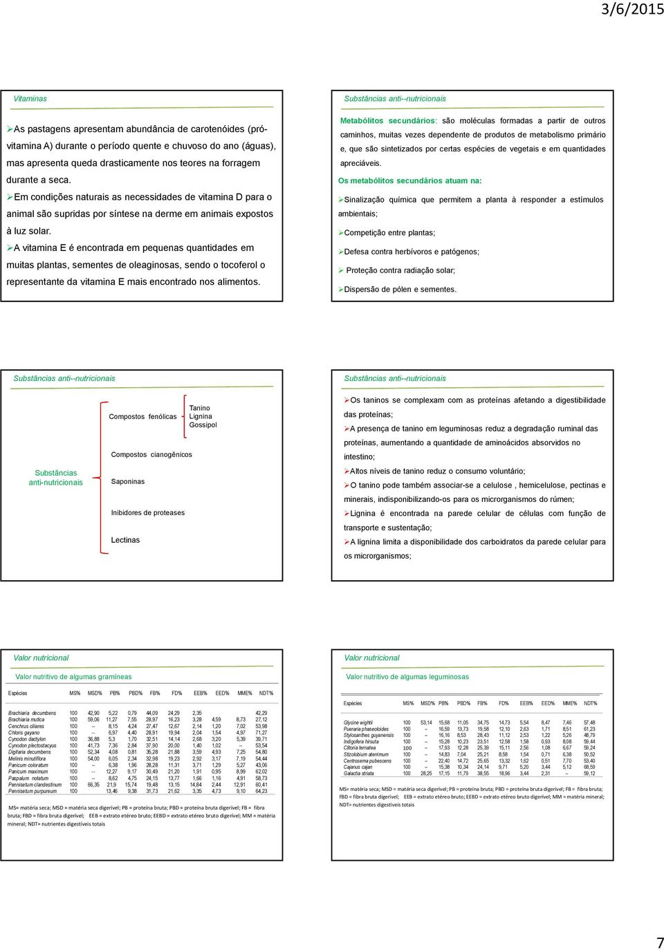 A vitamina E é encontrada em pequenas quantidades em muitas plantas, sementes de oleaginosas, sendo o tocoferol o representante da vitamina E mais encontrado nos alimentos.