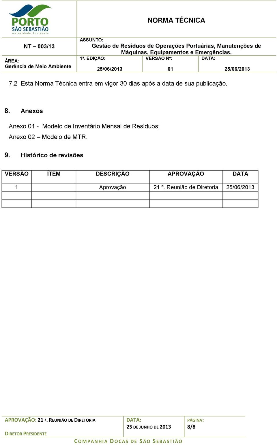 Anexos Anexo - Modelo de Inventário Mensal de Resíduos; Anexo 02