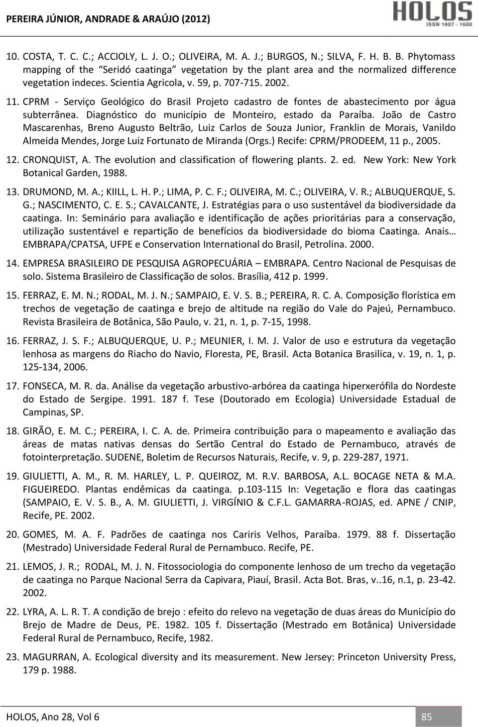 Diagnóstico do município de Monteiro, estado da Paraíba.