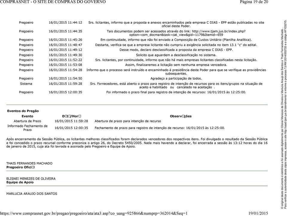 option=com_docman&task=cat_view&gid=1179&itemid=659 Pregoeiro 16/01/2015 11:45:26 Em continuidade, informo que não foi enviado a Composição de Custos Unitário (Planilha Analítica).