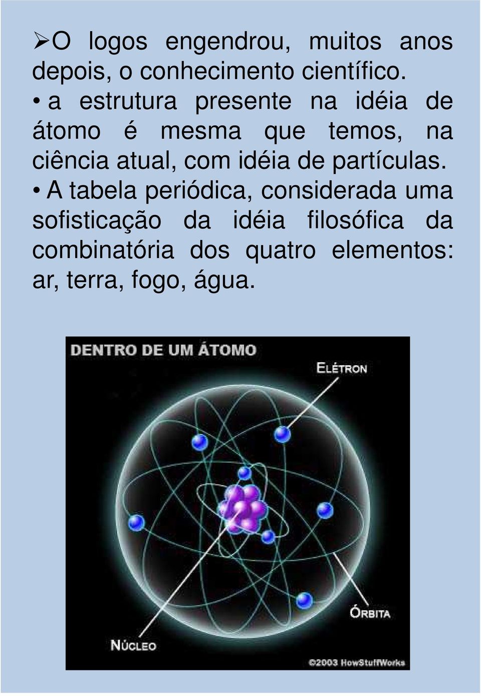 atual, com idéia de partículas.