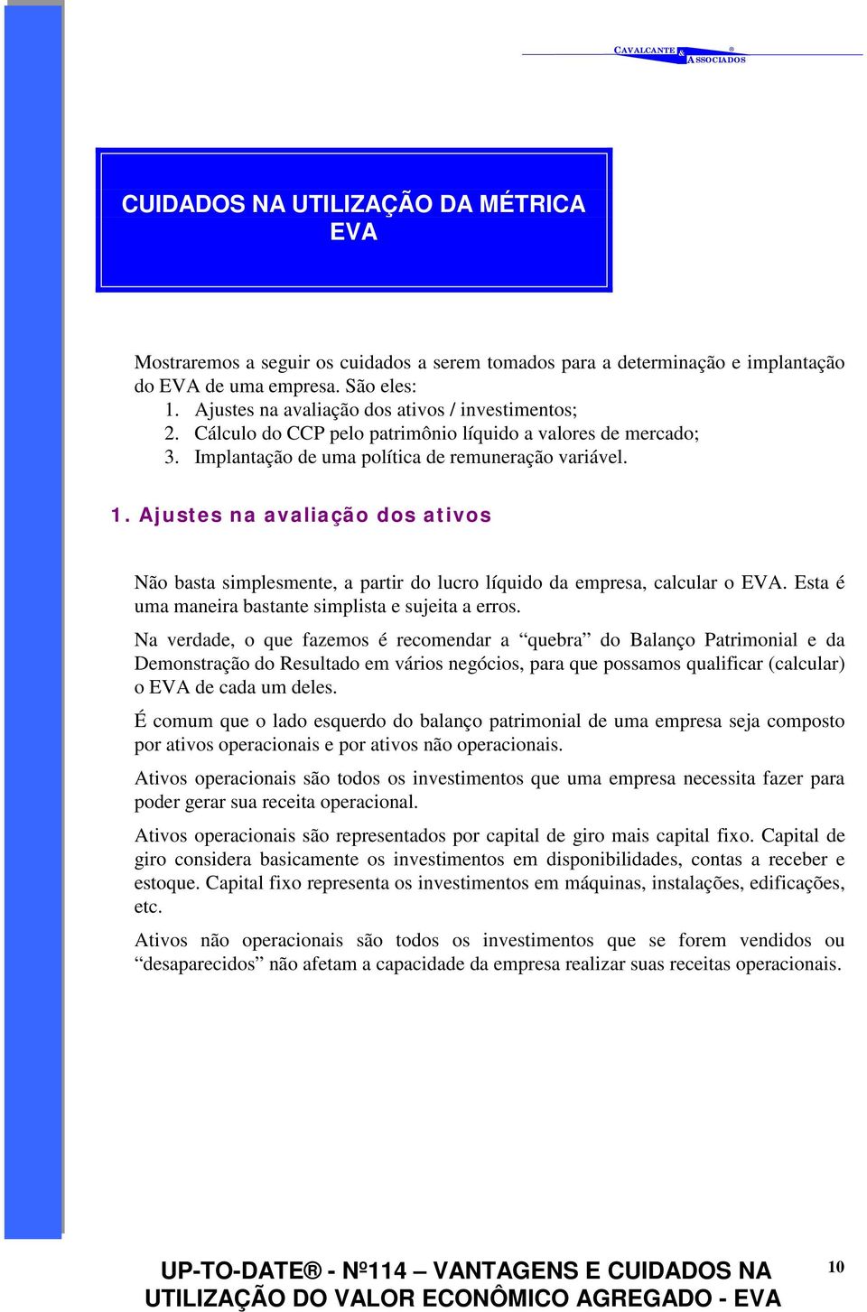 Vantagens e Cuidados na utilização do Valor Econômico Agregado - EVA - PDF  Free Download