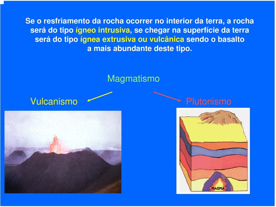 da terra será do tipo ígnea extrusiva ou vulcânica sendo o