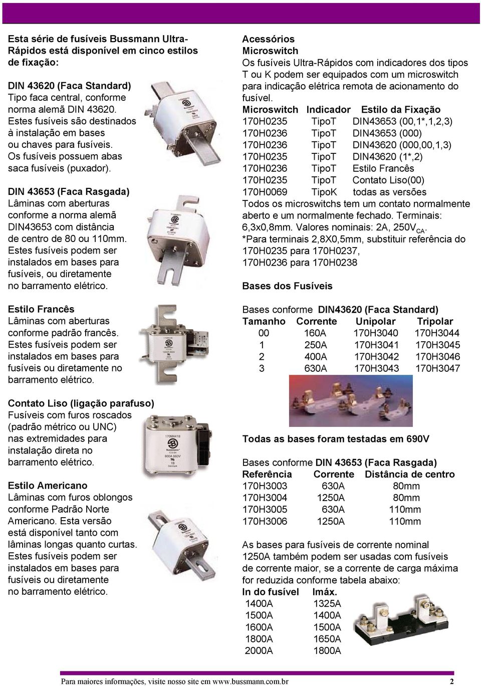 DIN 43653 (Faca Rasgada) Lâminas com aberturas conforme a norma alemã DIN43653 com distância de centro de 80 ou 110mm.