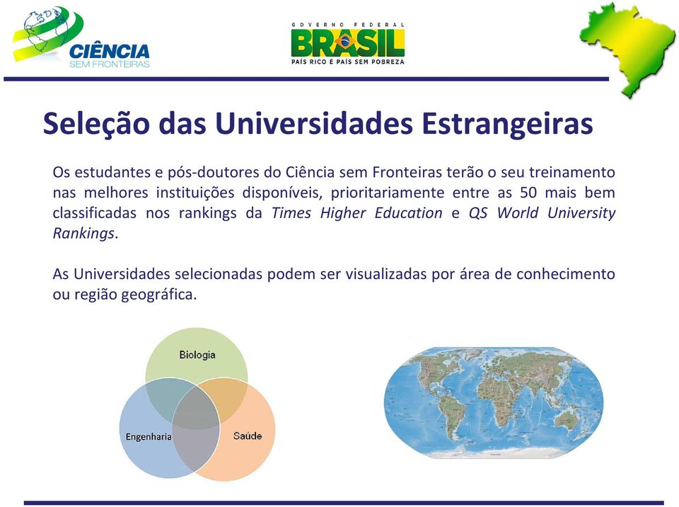 mais bem classificadas nos rankings da Times Higher Education e QS World University Rankings.