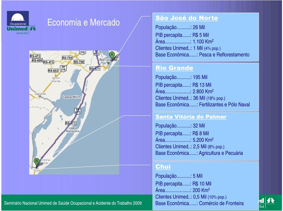 ..: Fertilizantes e Pól Naval Santa Vitória d Palar Ppulaçã...: 32 il PIB percapita...: R$ 8 il Área...: 5.200 K2 Clientes Unied..: 2,5 il (8% pp.) Base Ecnôica.