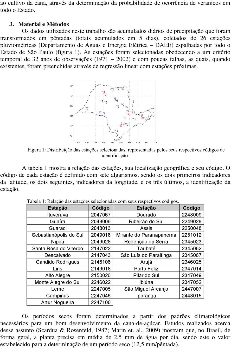 (Departamento de Águas e Energia Elétrica DAEE) espalhadas por todo o Estado de São Paulo (figura 1).