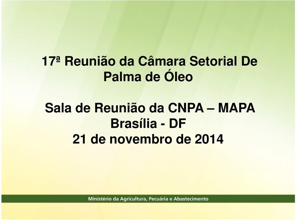 CNPA MAPA Sala de Reunião da CNPA