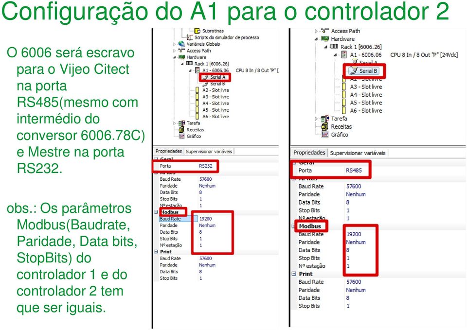 78C) e Mestre na porta RS232. obs.