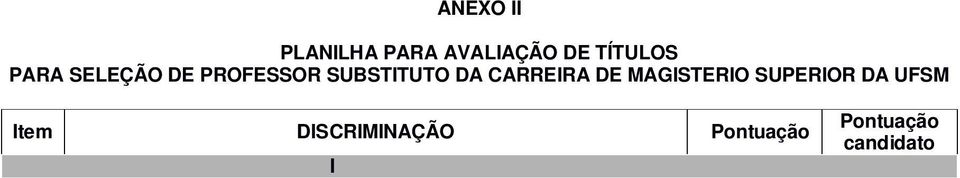 7,00 3 Doutorado em andamento com comprovação da obtenção de todos os créditos de Doutorado na área objeto da Seleção, da elaboração de tese em andamento na área objeto do concurso e do vínculo 4,00