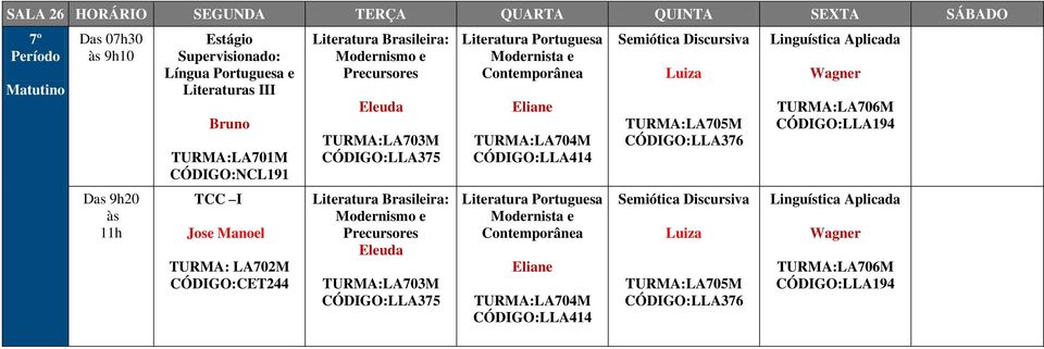 Portuguesa Modernista e TURMA:LA704M CÓDIGO:LLA414 Portuguesa Modernista e TURMA:LA704M CÓDIGO:LLA414 Semiótica Discursiva TURMA:LA705M