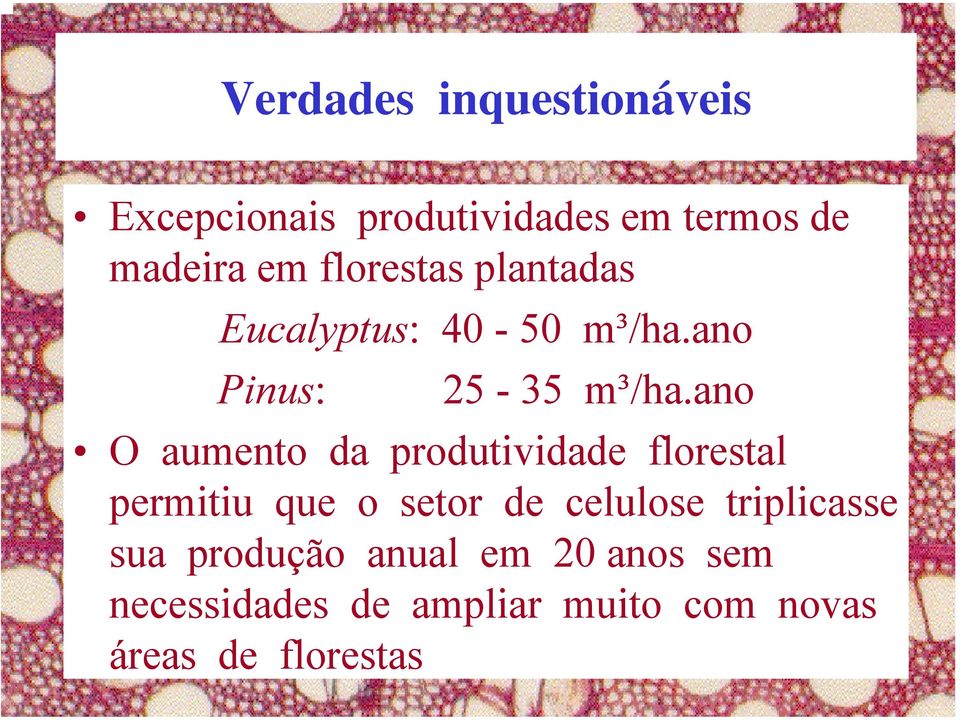 ano O aumento da produtividade florestal permitiu que o setor de celulose