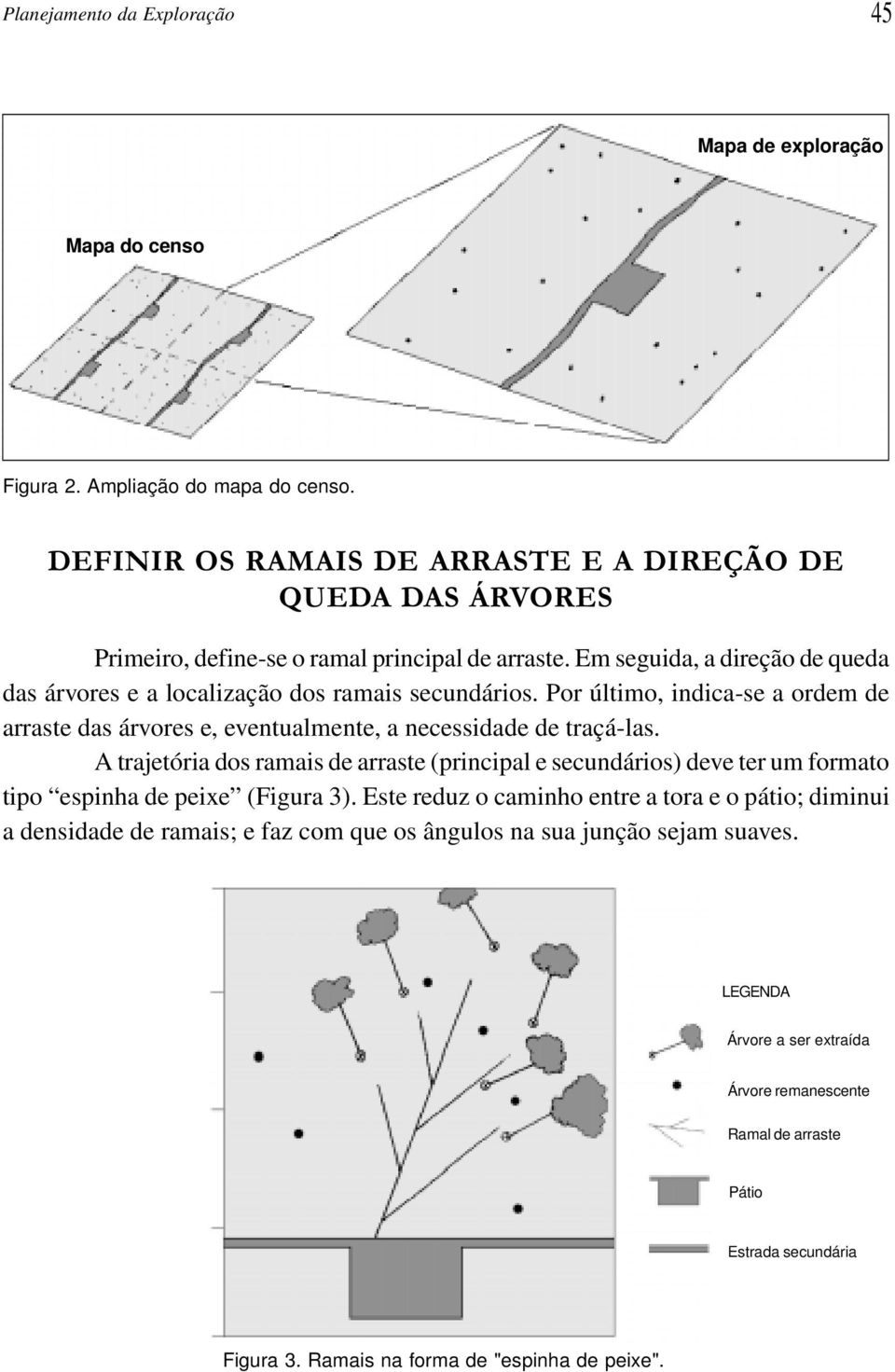 Por último, indica-se a ordem de arraste das árvores e, eventualmente, a necessidade de traçá-las.