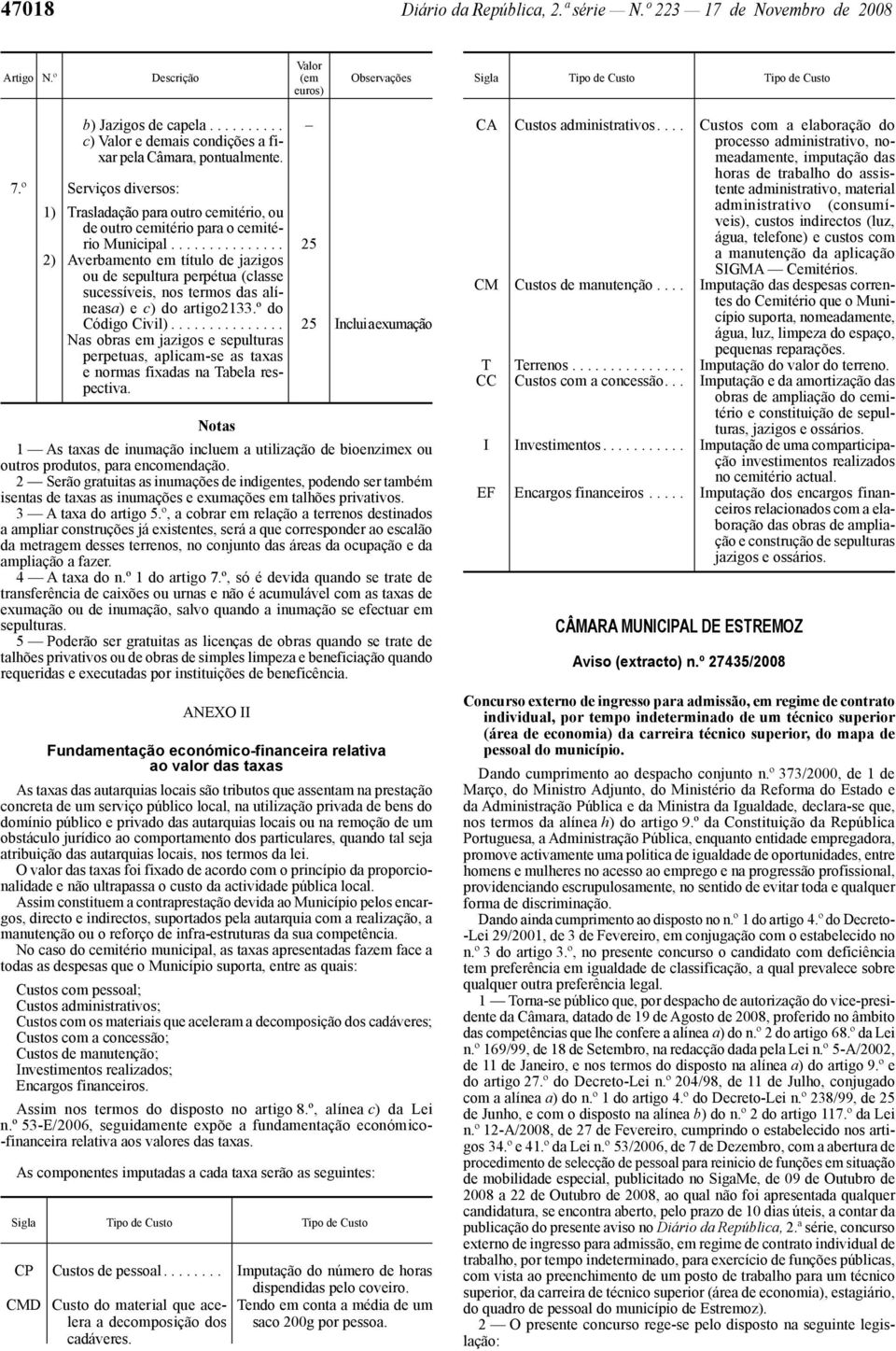 .............. 25 2) Averbamento em título de jazigos ou de sepultura perpétua (classe sucessíveis, nos termos das alíneasa) e c) do artigo2133.º do Código Civil).